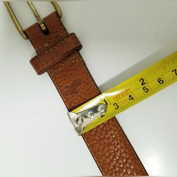 Ralph Lauren 1" Pebbled Leather  Belt with Brass Buckle & Signature Pony 36 - Picture 9 of 14